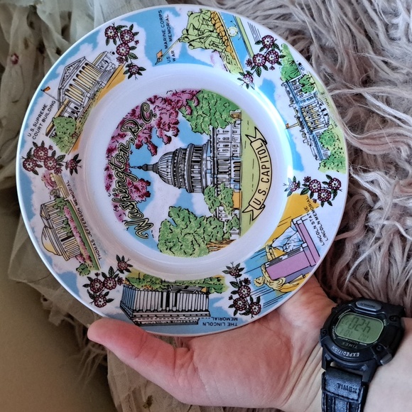 VTG MCM Travel Souvenir Plate US Capitol Washington DC - Picture 6 of 7
